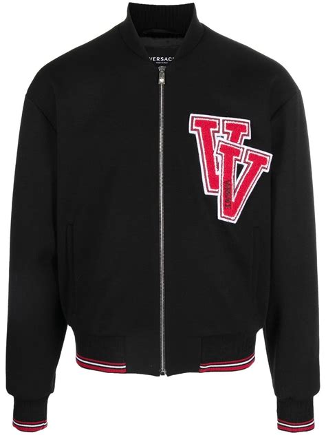 versace bomberjacke herren weiß|versace varsity bomber jacket.